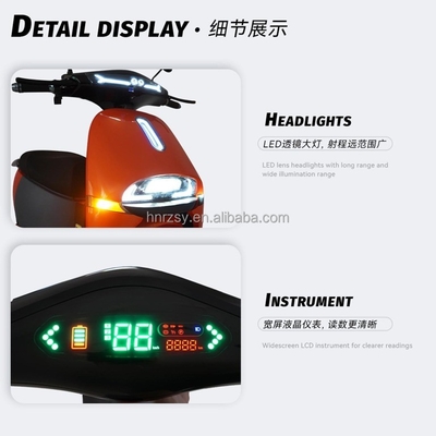 2024 60v 72v 1000w Elektromotorrad Motorrad für 2 Personen Elektromoped Roller für die Stadt Pendellast 100kg Geschwindigkeit 45km/h
