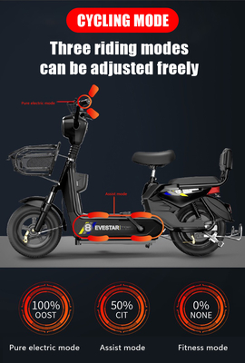 Erwachsene Walking Batterie Auto 48v Elektrofahrrad mit Zentralmotor 350w und maximale Geschwindigkeit 30-50Km/h