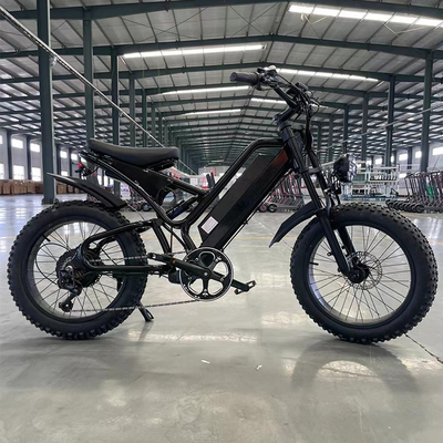 Elektro Fahrrad 48V Lithium Vollfederung Ebike 20 Zoll Fettreifen Elektro Mountainbike mit Heckradscheibenbremse